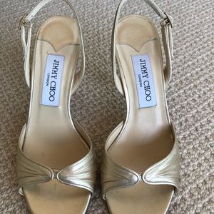 Jimmy Choo gold sandals